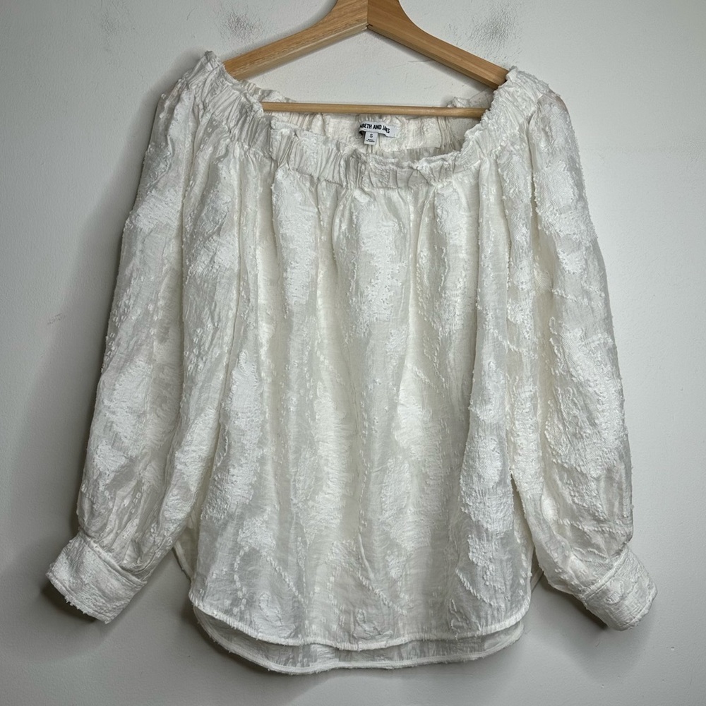 Elizabeth and James Women’s Geneva Off The Shoulder Long Sleeve Blouse Size S - Picture 2 of 10